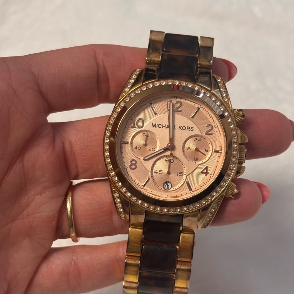 Michael Kors Gold and Tortoiseshell watch